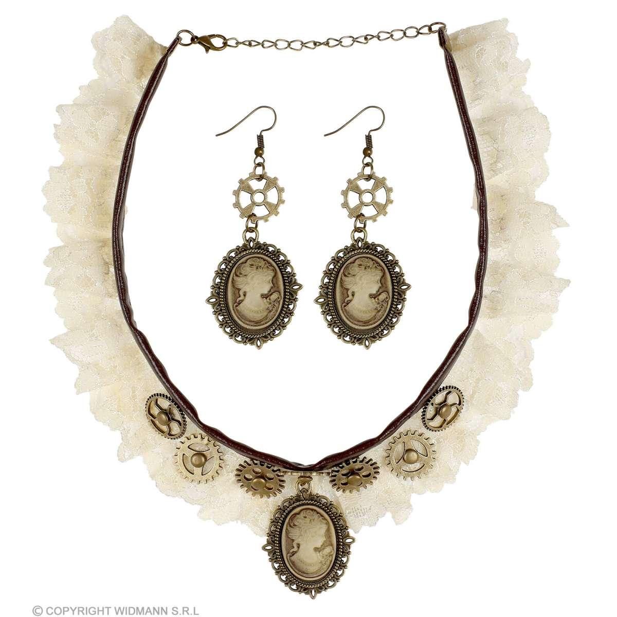 Collarino steampunk orecchini