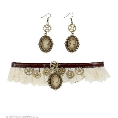 Collarino steampunk orecchini