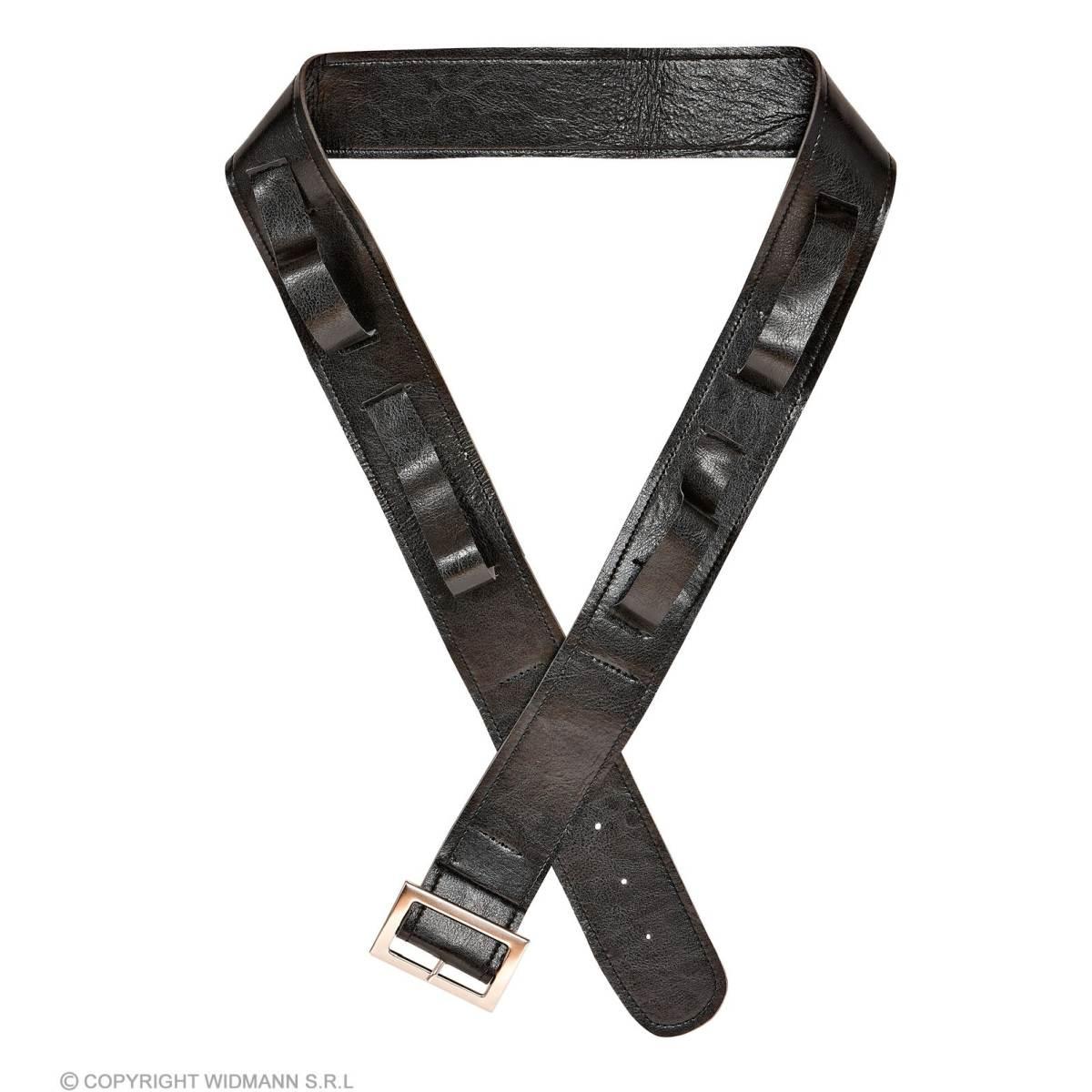 Cintura nera similpelle 4 fondine