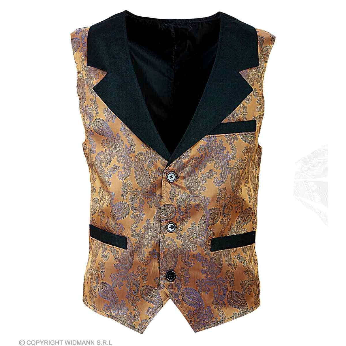 Costume gilet marrone jacquard