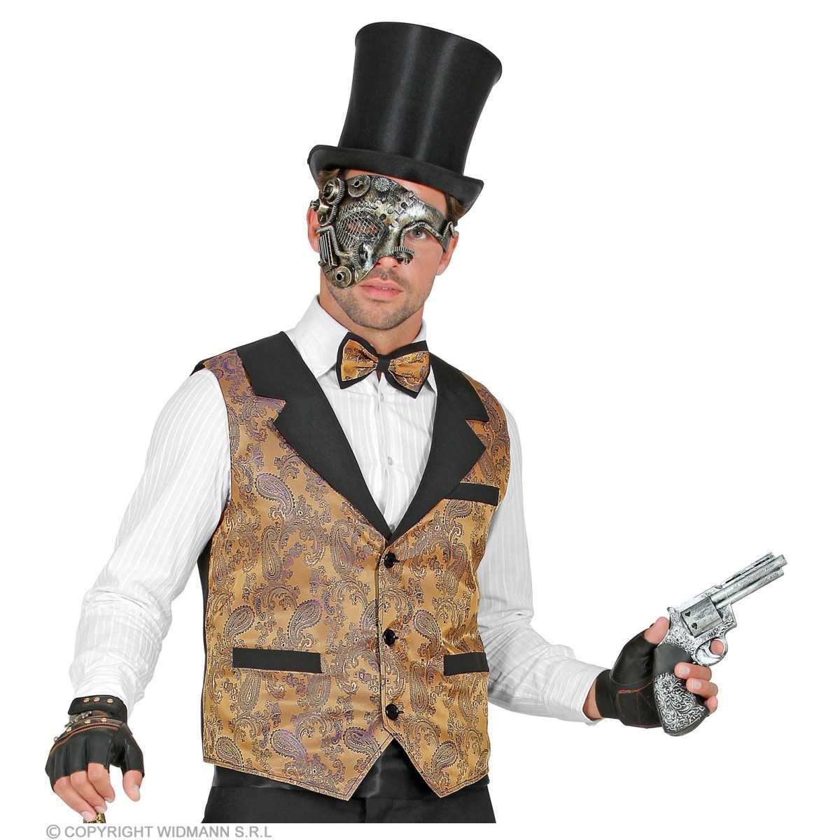 Costume gilet marrone jacquard
