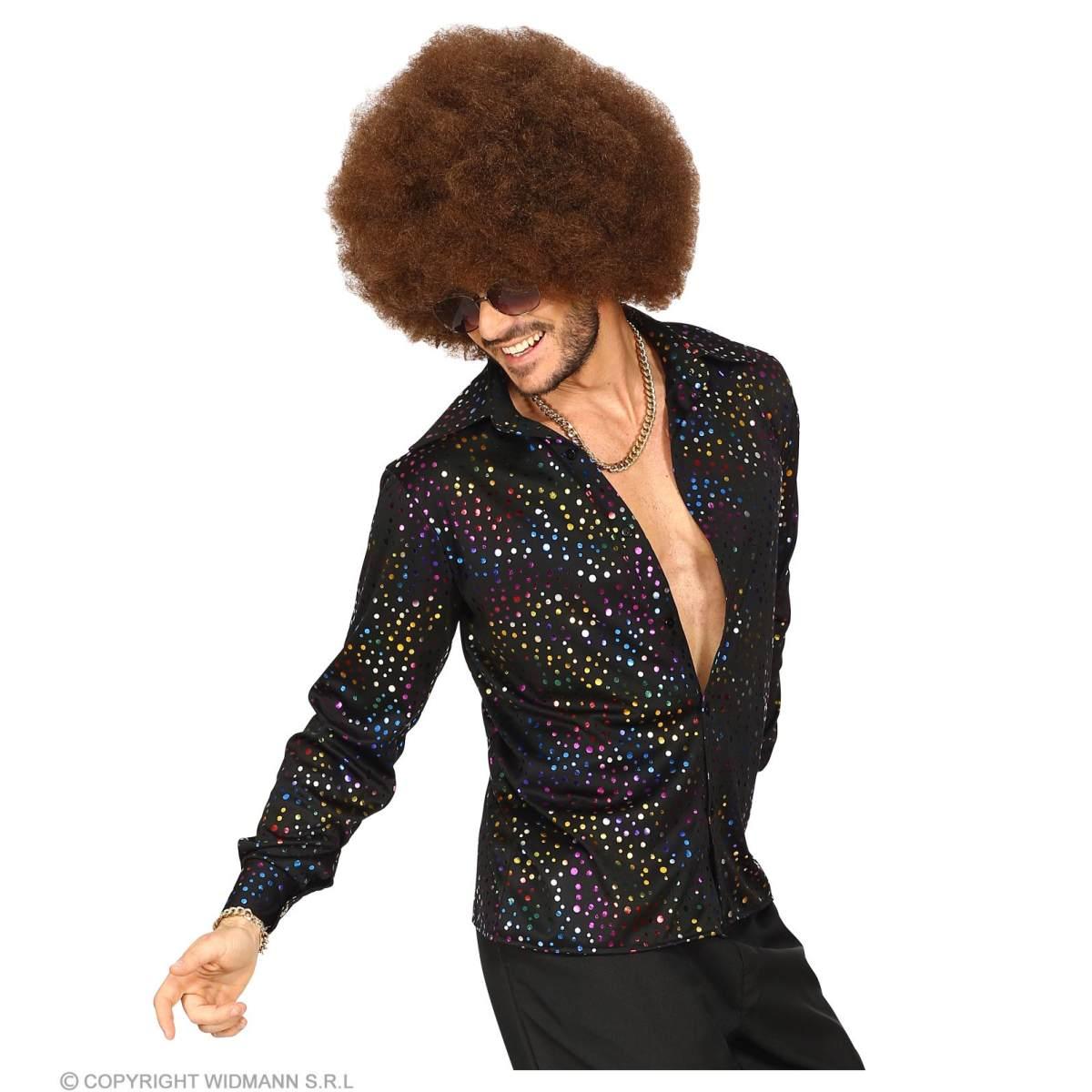 Camicia nera disco brillantini