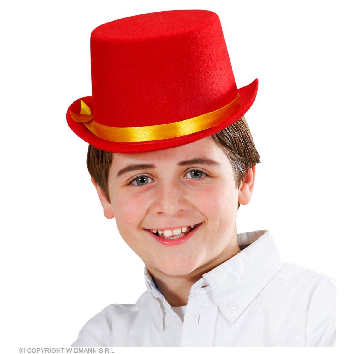 Cappello cilindro feltro rosso