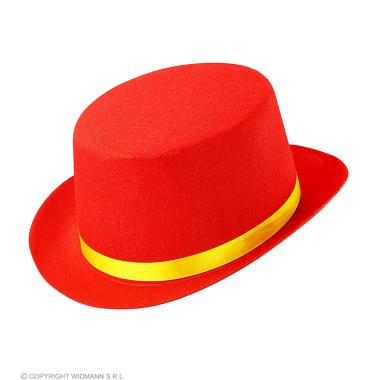 Cappello cilindro feltro rosso