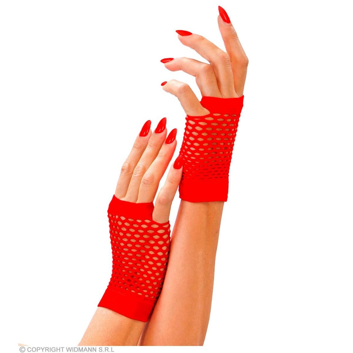 Guanti corti rete rossi