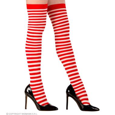Collant autoreggenti righe rosse bianche
