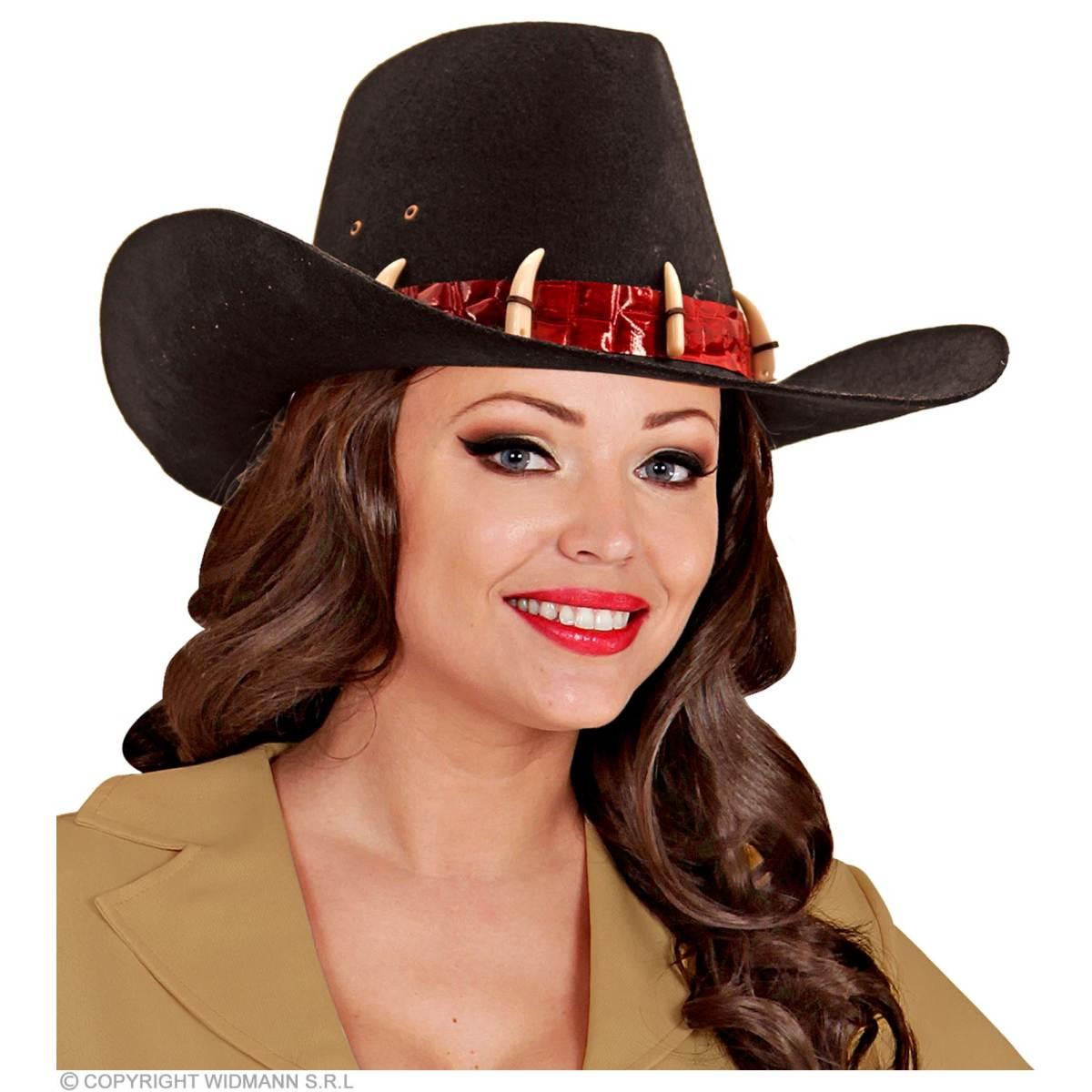 Cappello cowboy nero ossa