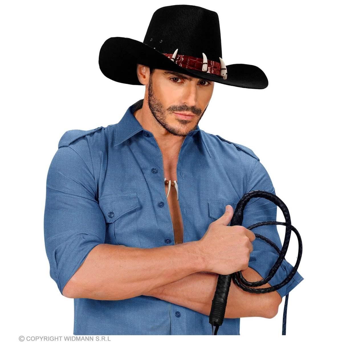 Cappello cowboy nero ossa