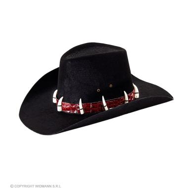 Cappello cowboy nero ossa