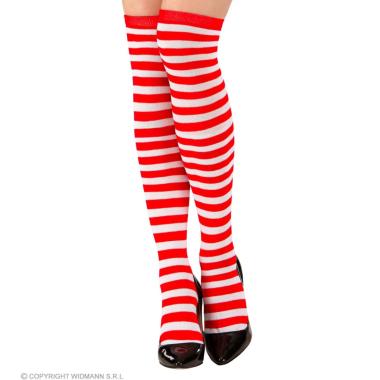 Collant autoreggenti righe rosse bianche
