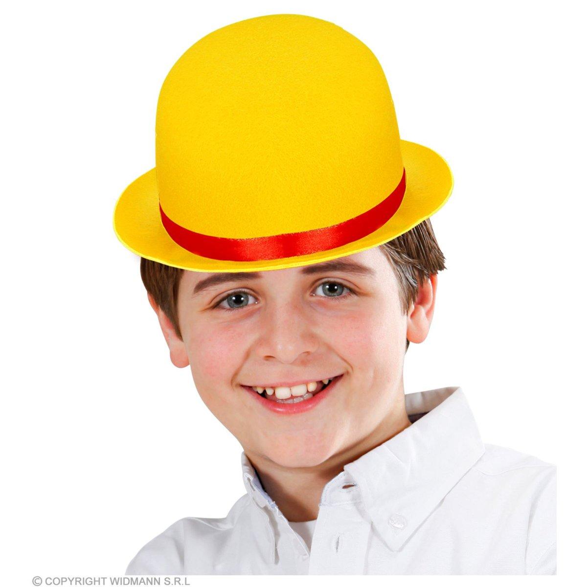 Cappello bombetta feltro giallo