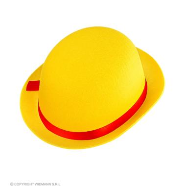 Cappello bombetta feltro giallo
