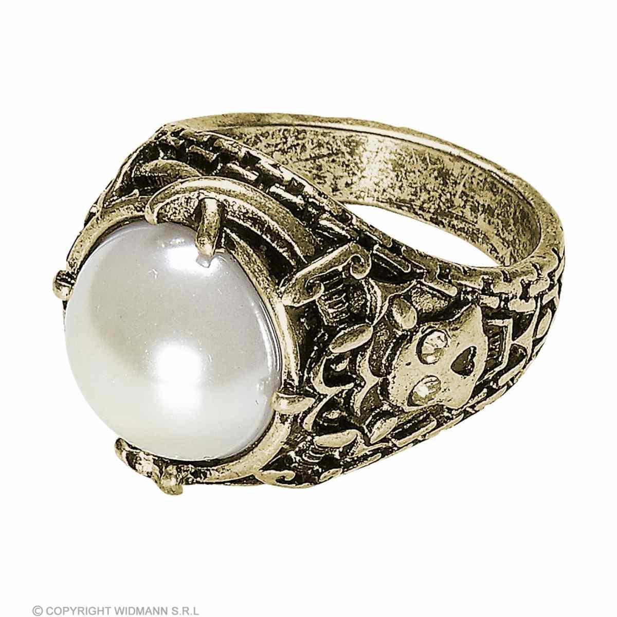 Anello metallo oro perla