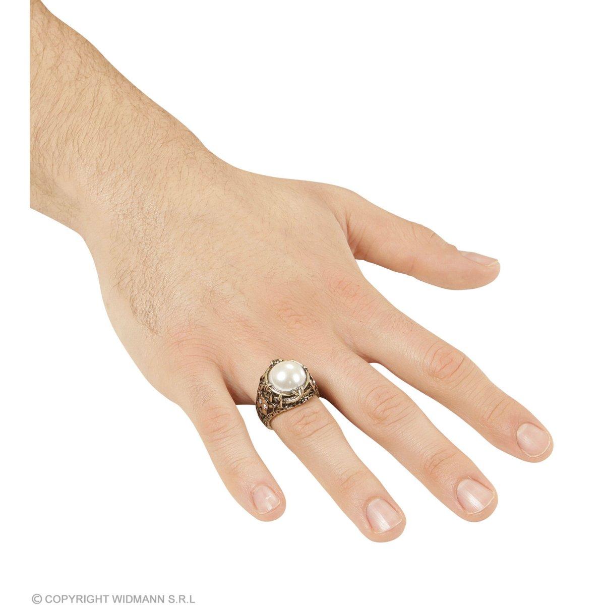 Anello metallo oro perla