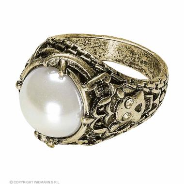 Anello metallo oro perla