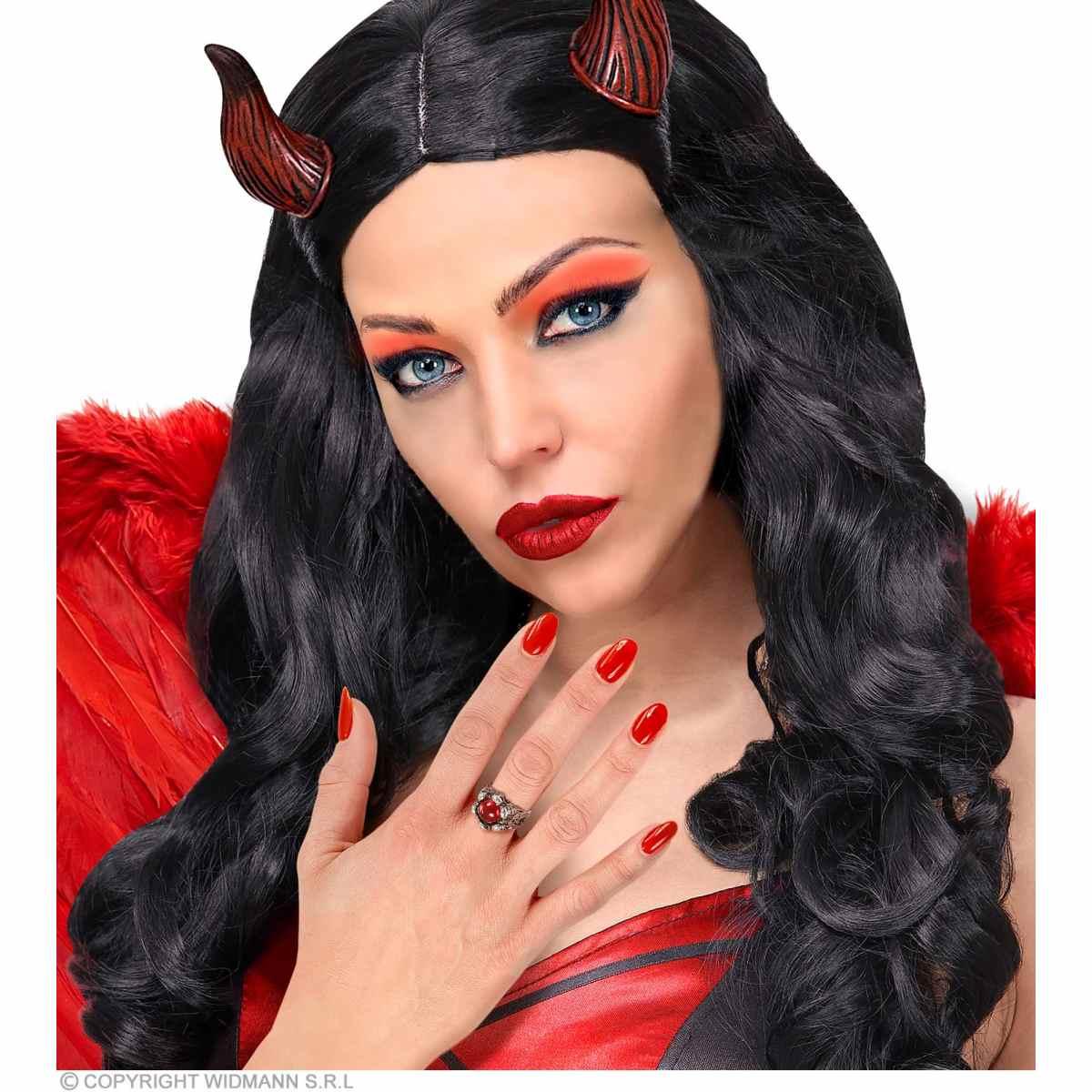 Anello argento teschi pietra rossa