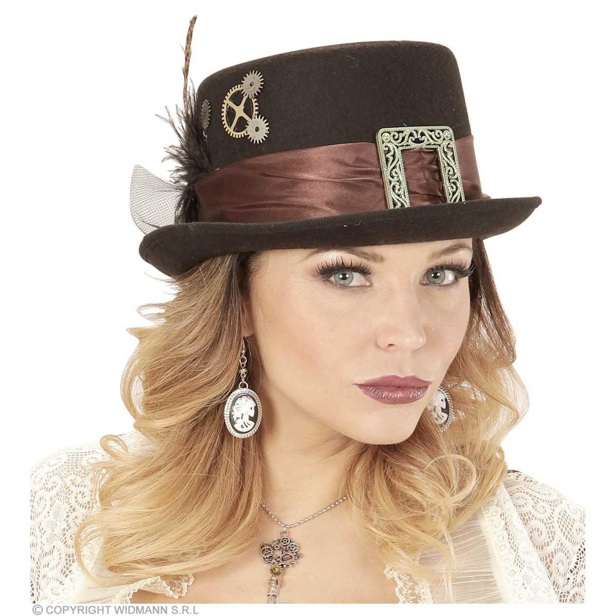 Cappello feltro stempunk nero