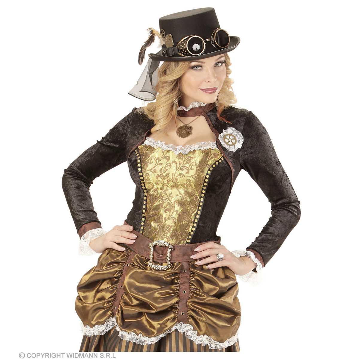 Cappello steampunk nero occhiali