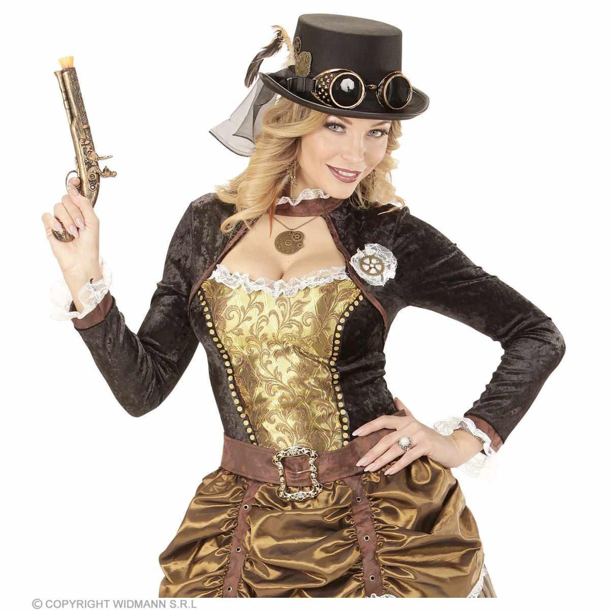 Cappello steampunk nero occhiali