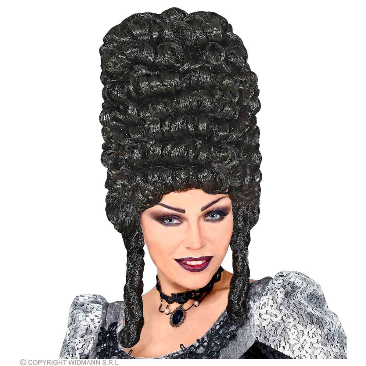 Parrucca dama gotica nera boccoli