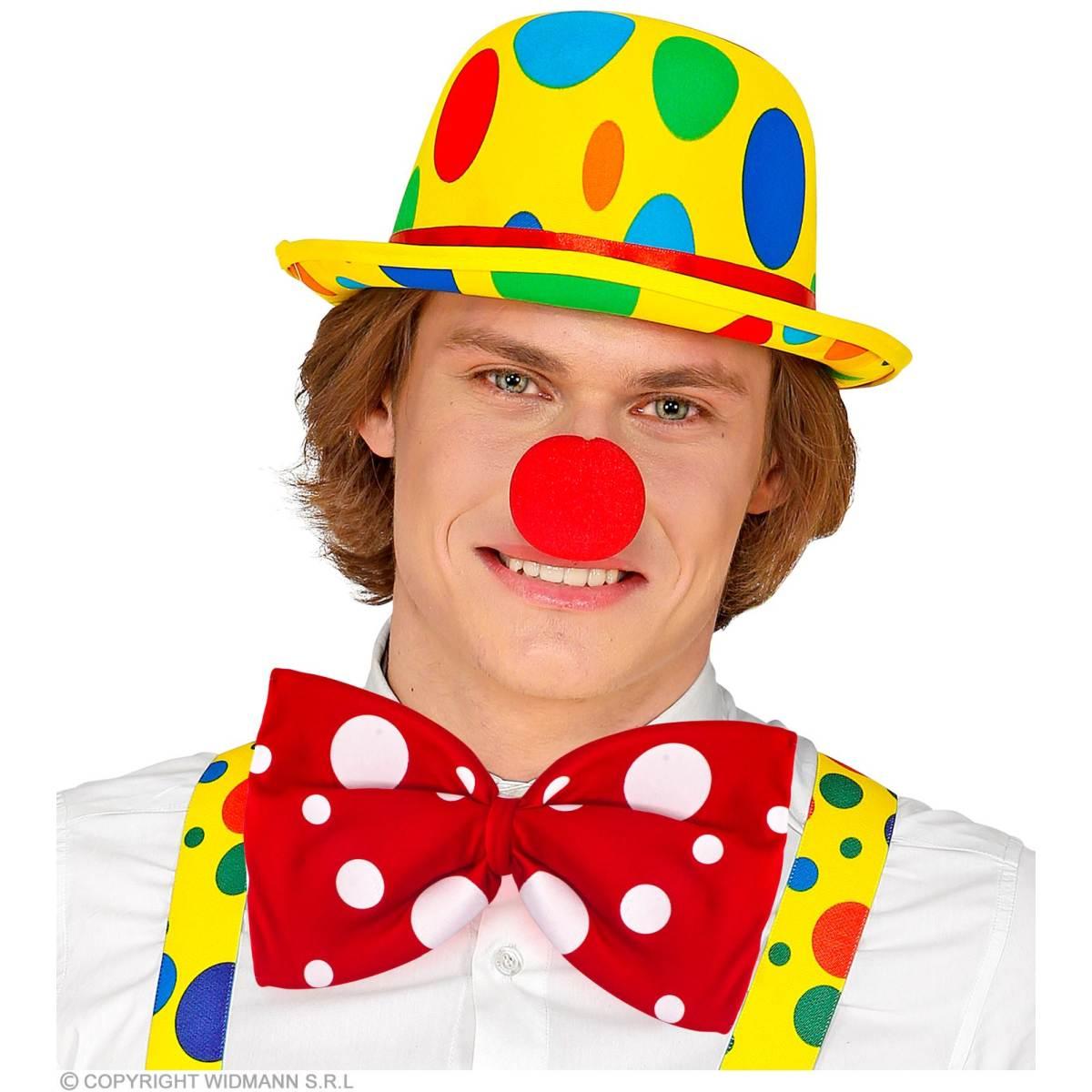 Papillon clown rosso pois bianchi modello a