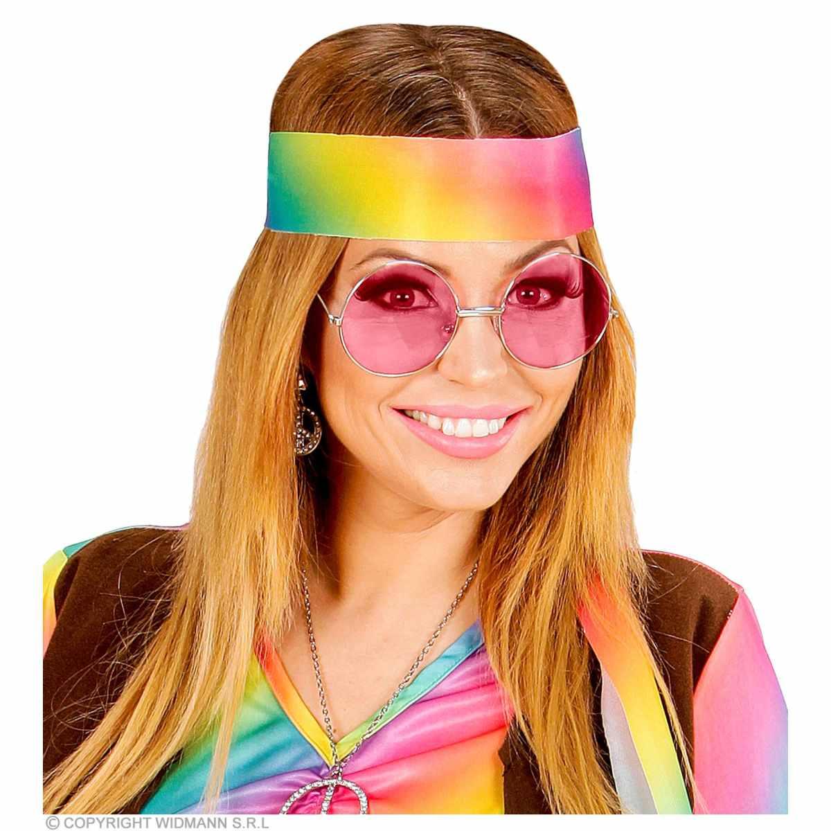 Occhiali tondi hippie rosa