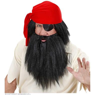 Parrucca pirata nera barba