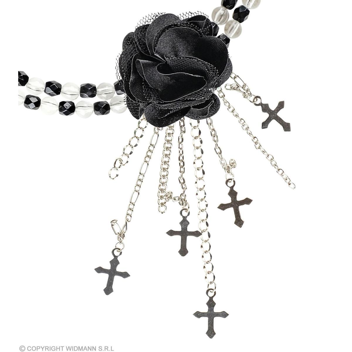 Collana girocollo gotico fiore nero