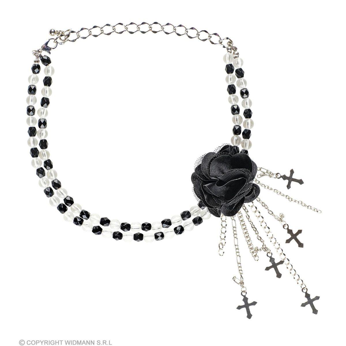 Collana girocollo gotico fiore nero