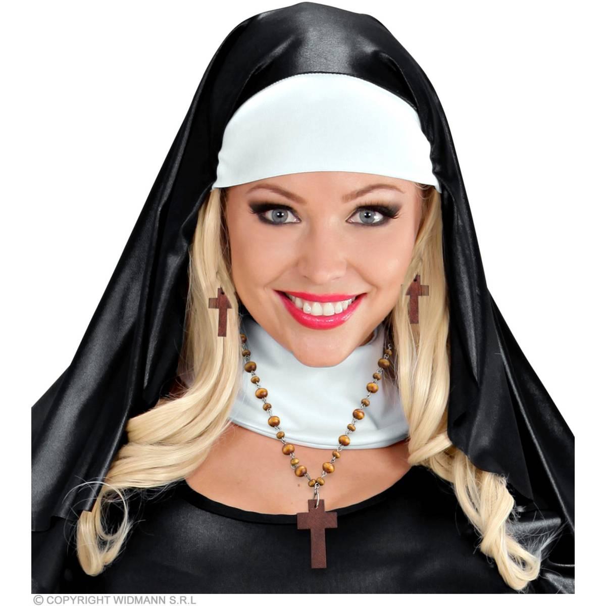 Collana rosario legno orecchini