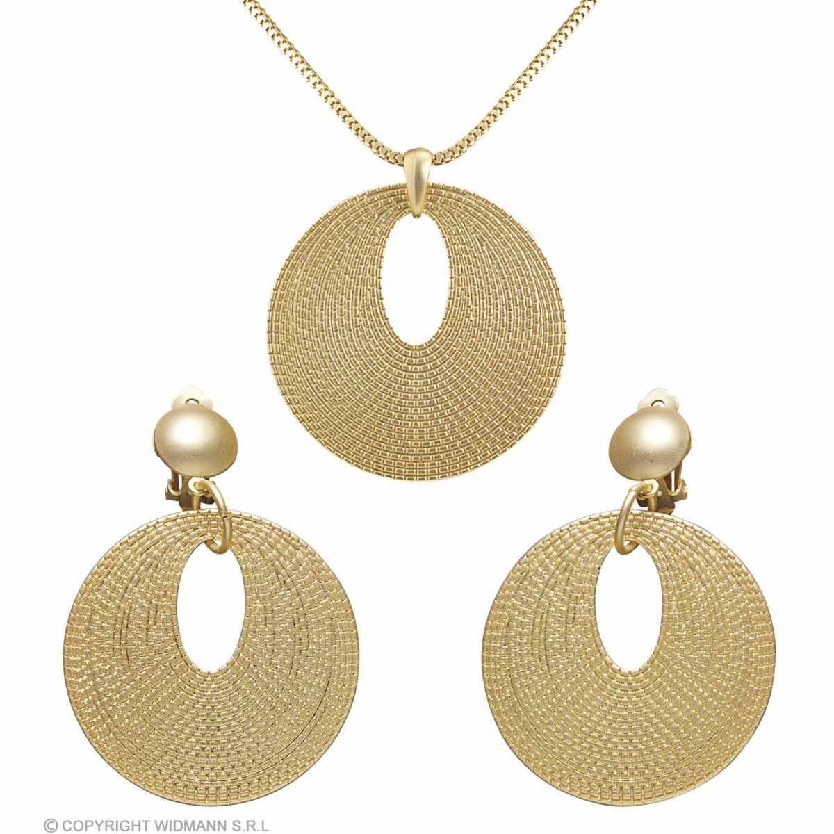 Collana metallo oro orecchini