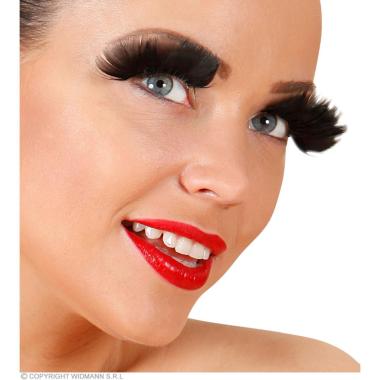 Trucco ciglia extra lunghe piume nere