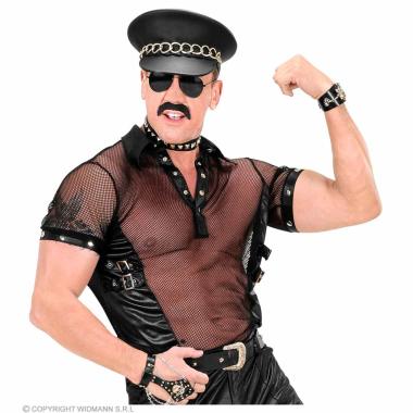 Costume maglia rete collo fibbie