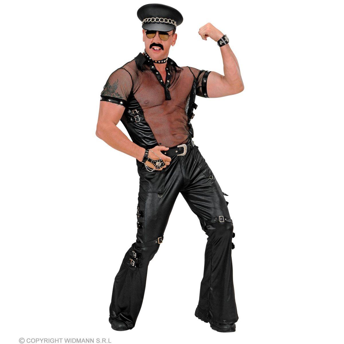 Pantaloni similpelle nero rocker