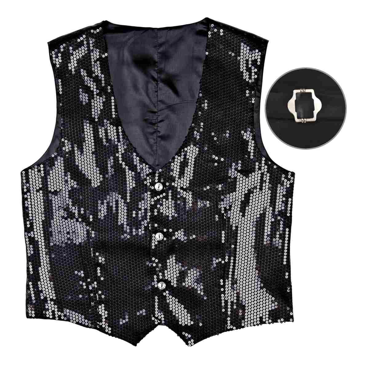 Costume gilet nero paillettes