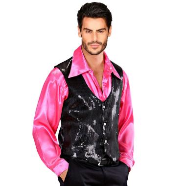 Costume gilet nero paillettes