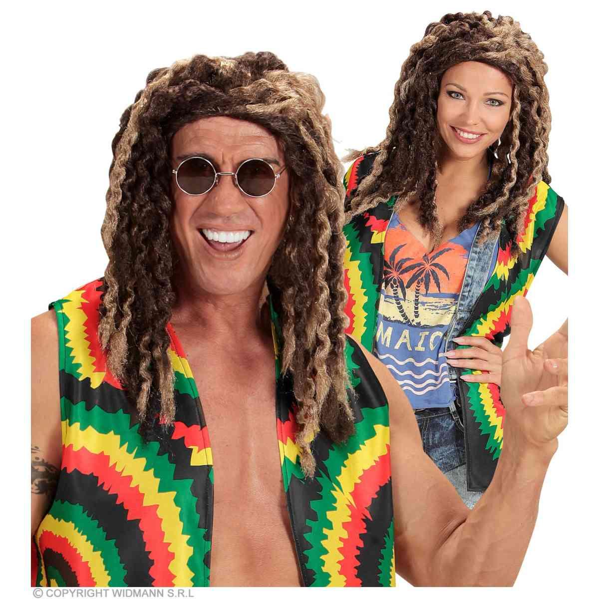 Parrucca rasta castana