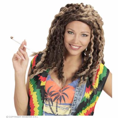 Parrucca rasta castana