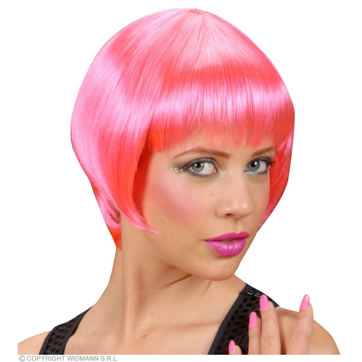 Parrucca caschetto rosa