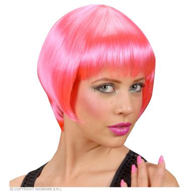 Parrucca caschetto rosa