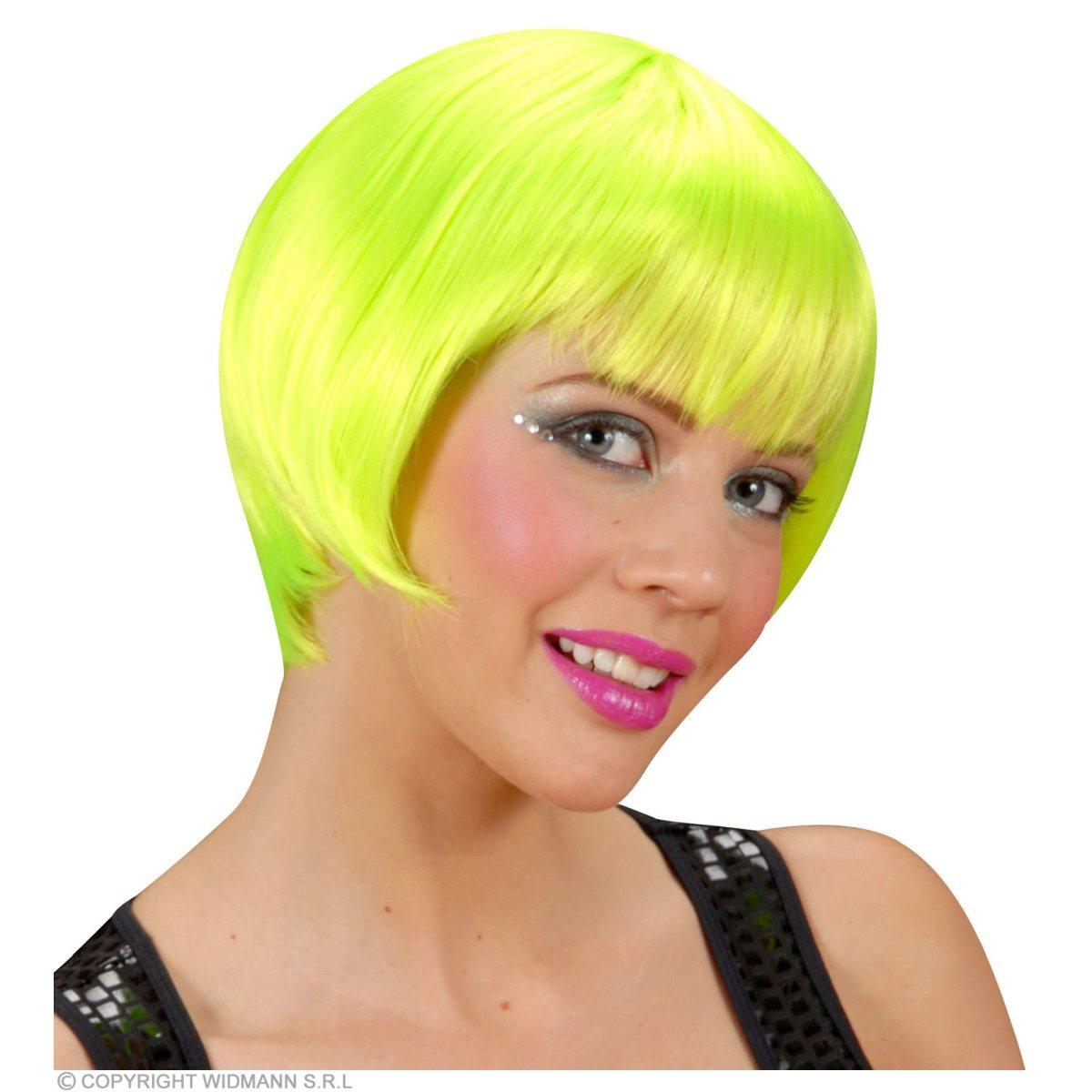 Parrucca caschetto verde fluo