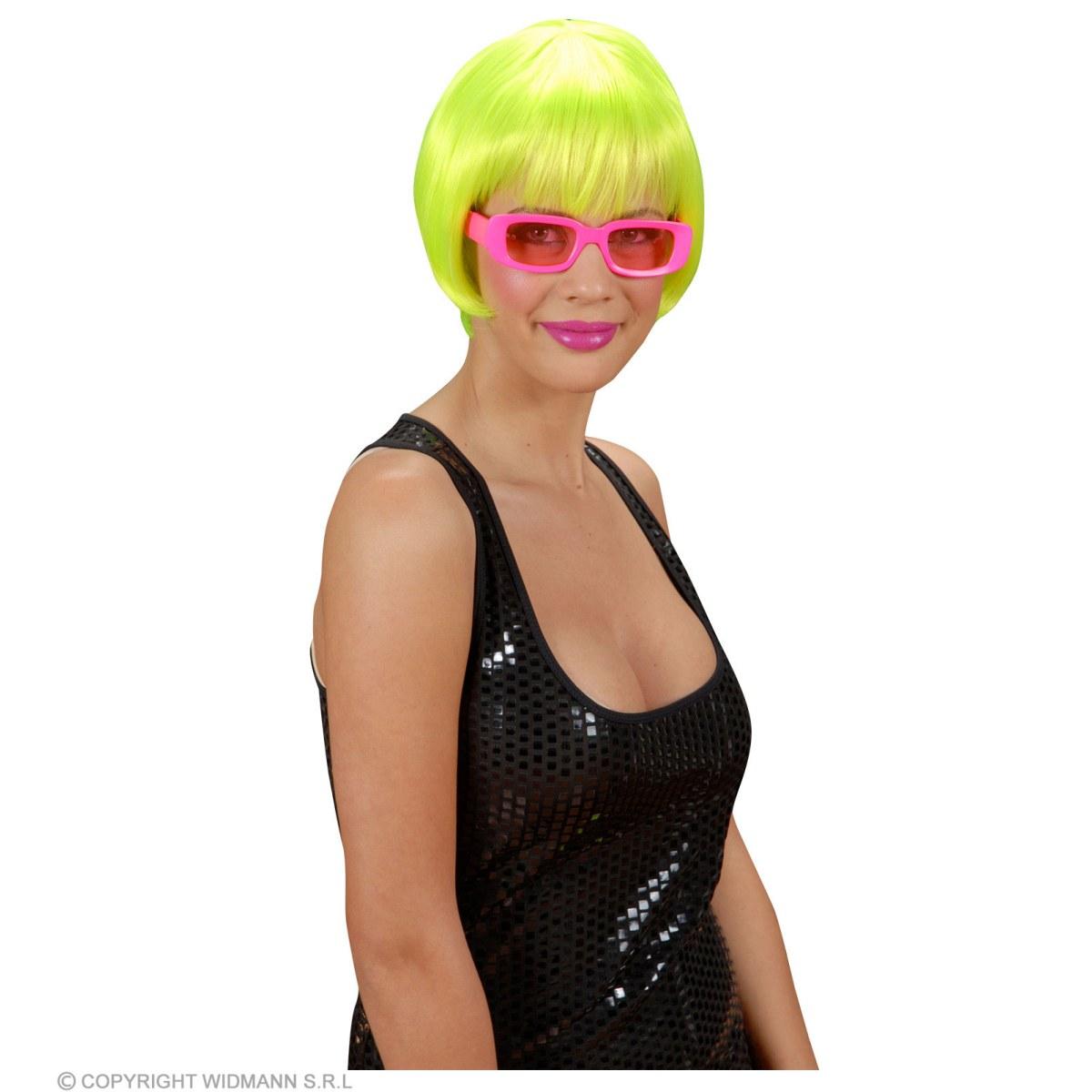 Parrucca caschetto verde fluo