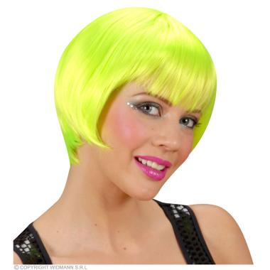 Parrucca caschetto verde fluo