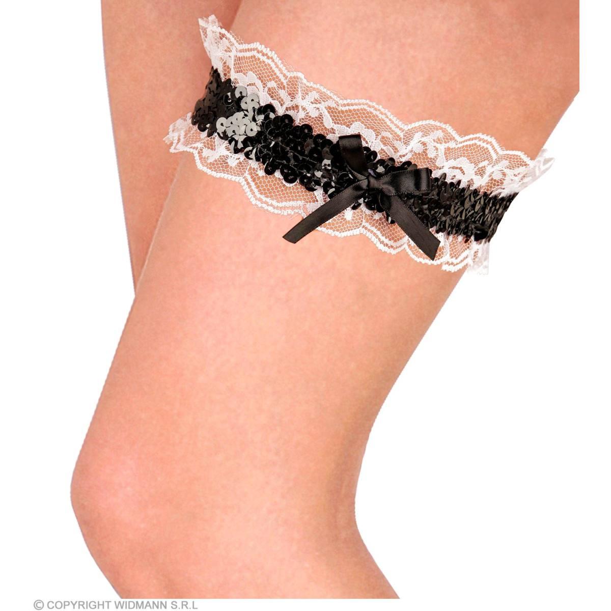 Giarrettiera nera paillettes