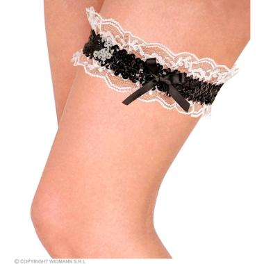 Giarrettiera nera paillettes