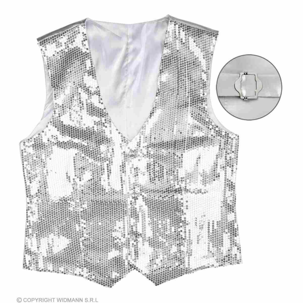 Costume gilet argento paillettes