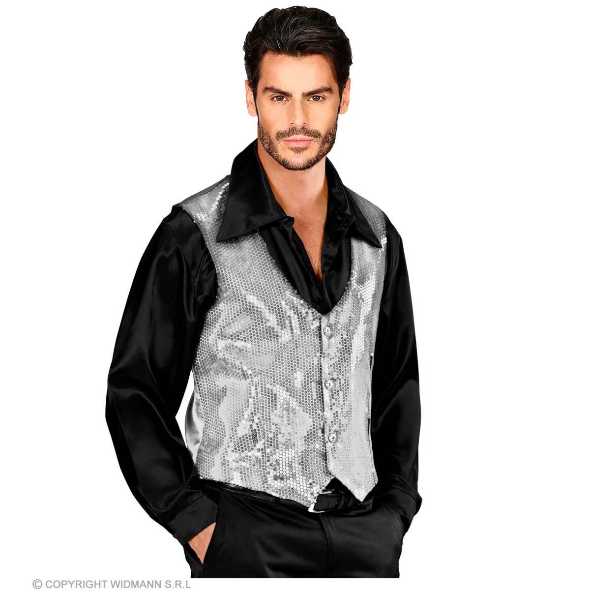 Costume gilet argento paillettes