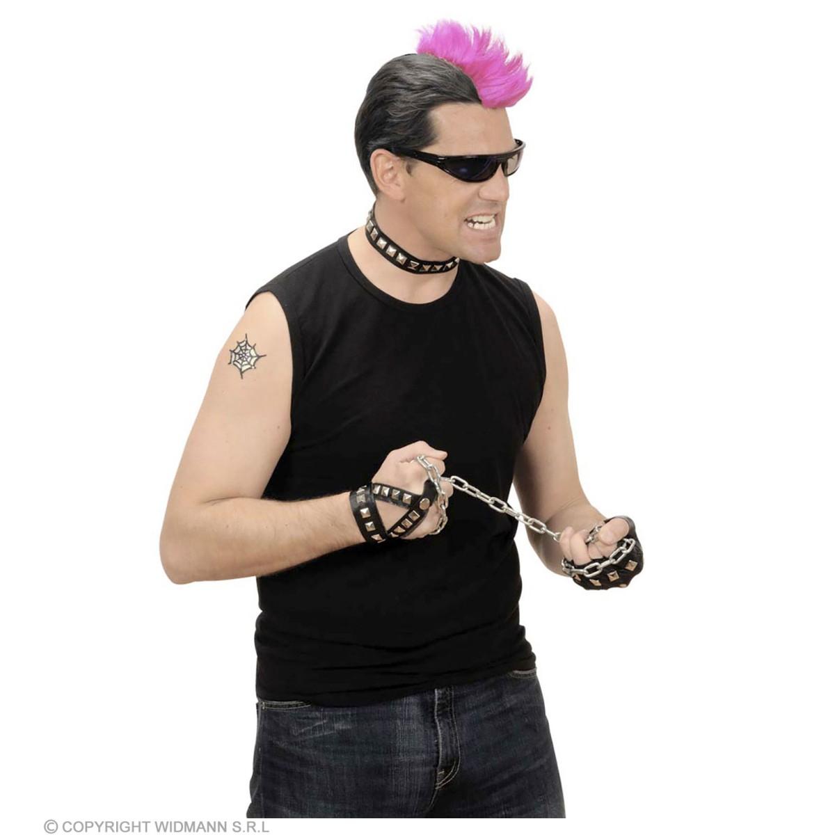 Collarino punk rock bracciali similpelle
