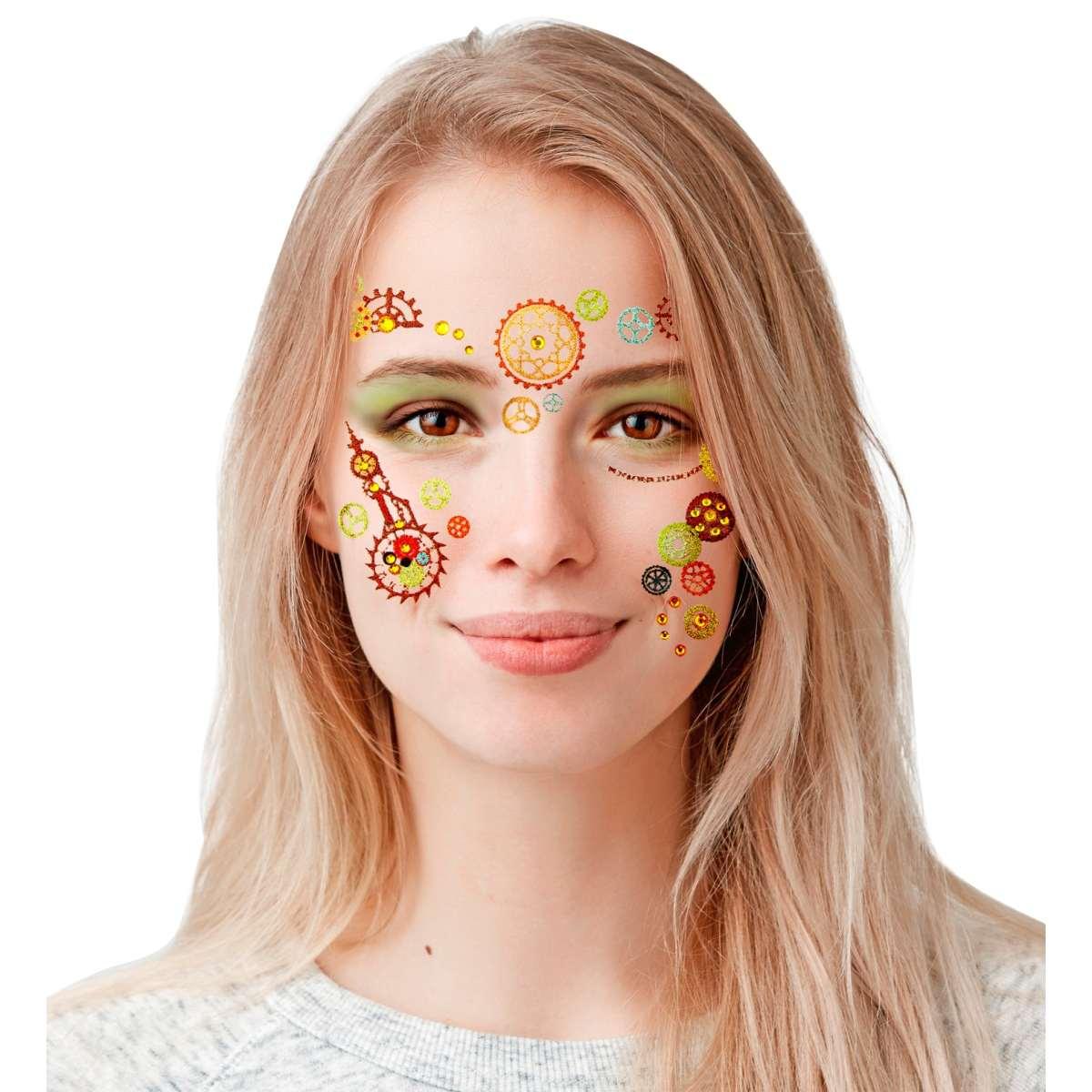 Trucco decorazioni adesive viso steampunk