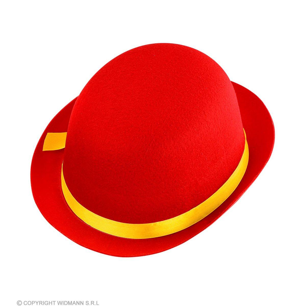 Cappello bombetta rossa feltro